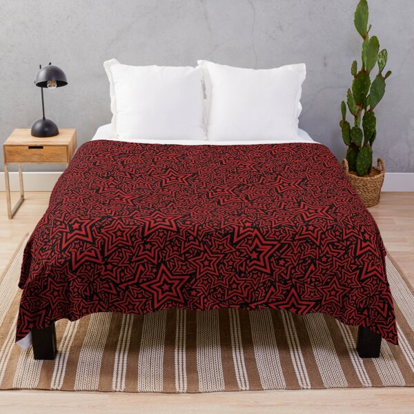 Star Pattern Persona 5 Red & Black Throw Blanket RB0307 product Offical persona Merch