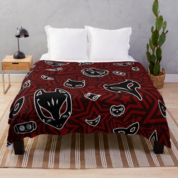 Persona 5 Phantom Thieves Mask Pattern Throw Blanket RB0307 product Offical persona Merch